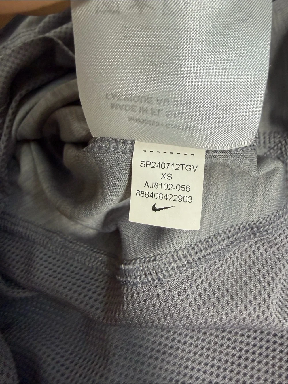 Nike Running Dri-FIT Gray Tank Top Mesh Panel Sleeveless Women’s XS AJ8102